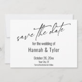 Eenvoudige Elegant handschrift Script Typografie Save The Date (Voorkant)