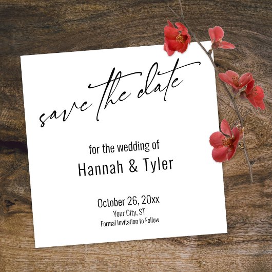 Eenvoudige Elegant handschrift Script Typografie Save The Date