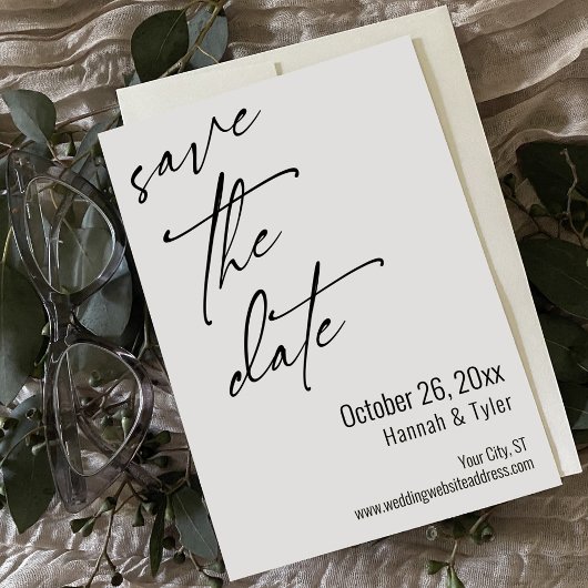 Eenvoudige Elegant handschrift Script Typografie Save The Date