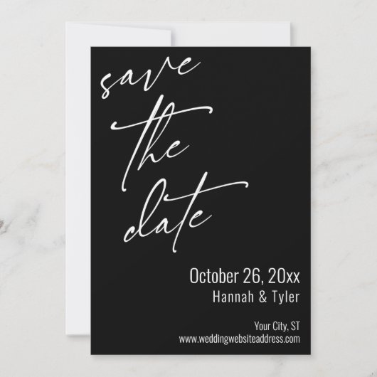 Eenvoudige Elegant Handschrift Script Typografie Z Save The Date (Voorkant)