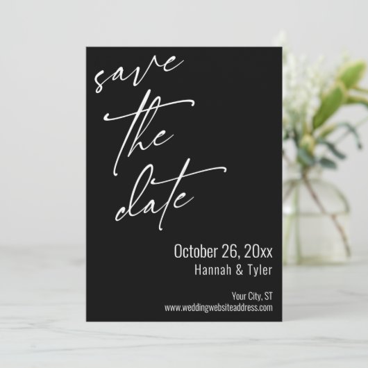 Eenvoudige Elegant Handschrift Script Typografie Z Save The Date (Staand voorkant)