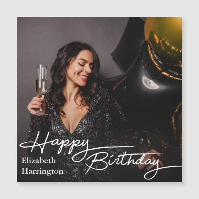 Eenvoudige Elegant Happy Birthday Foto (Voorkant)