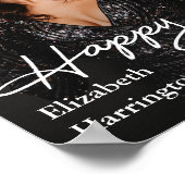 Eenvoudige Elegant Happy Birthday Foto Poster (Hoek)