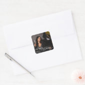 Eenvoudige Elegant Happy Birthday Foto Vierkante Sticker (Envelop)