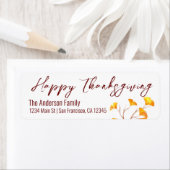 Eenvoudige Elegant Happy Thanksgiving-herfstblader Etiket (Insitu)