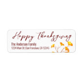 Eenvoudige Elegant Happy Thanksgiving-herfstblader Etiket (Voorkant)