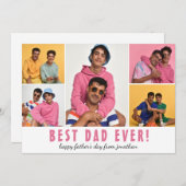 eenvoudige Elegant Happy Vaderdag Five foto Feestdagenkaart (Voorkant / Achterkant)