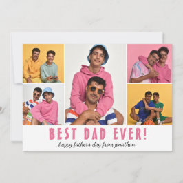 eenvoudige Elegant Happy Vaderdag Five foto Feestdagenkaart