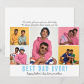 eenvoudige Elegant Happy Vaderdag Five foto Feestdagenkaart (Voorkant / Achterkant)