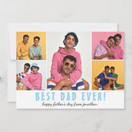 eenvoudige Elegant Happy Vaderdag Five foto Feestdagenkaart