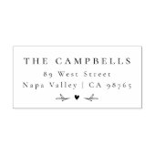 Eenvoudige Elegant Hart Botanische Naam & Adres Rubberstempel (Afrduk)