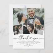 Eenvoudige Elegant Heart Weddenfoto Bedankkaart (Voorkant)