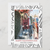 Eenvoudige Elegant Hearts Love Valentijnsdag foto Feestdagenkaart (Voorkant)