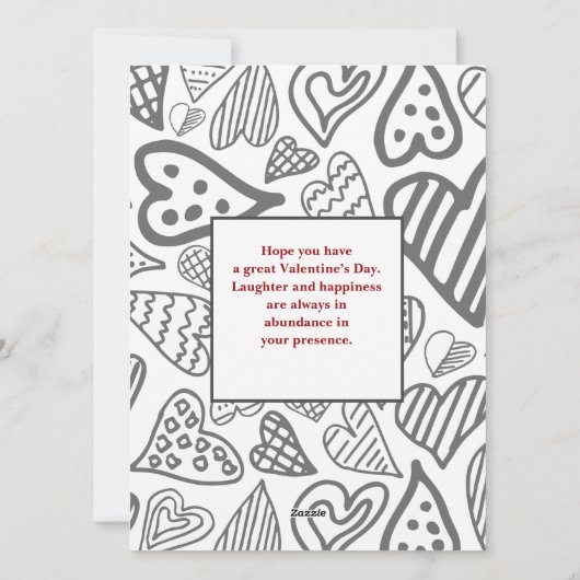 Eenvoudige Elegant Hearts Love Valentijnsdag foto Feestdagenkaart (Achterkant)