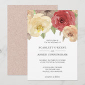 Eenvoudige Elegant Herfst Floral Wedding Kaart (Voorkant / Achterkant)