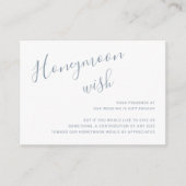 Eenvoudige Elegant Honeymoon Wish Dusty Blue Weddi Informatiekaartje (Voorkant)