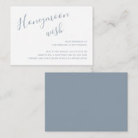 Eenvoudige Elegant Honeymoon Wish Dusty Blue Weddi
