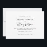 Eenvoudige Elegant Horizontale Uitnodiging van de<br><div class="desc">Deze eenvoudige,  elegante horizontale bruiddoucheuitnodiging is perfect voor uw moderne,  minimalistische zwart-witte vrijgezellenfeest. Het ontwerp bevat een minimaal hedendaags lettertype dat vergezeld gaat van een formele kalligrafie. Houd het zoals is,  of verkies om het met uw eigen kunstwerk of foto's te personaliseren!</div>