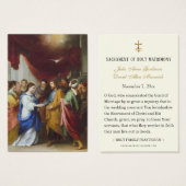 Eenvoudige Elegant-katholieke bruiloft Heilige Kaa Visitekaartje (Voorkant /achterkant)