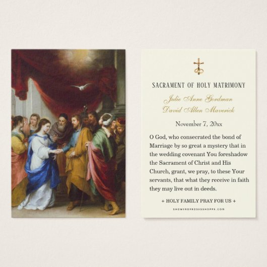 Eenvoudige Elegant-katholieke bruiloft Heilige Kaa Visitekaartje (Voorkant /achterkant)