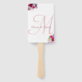 Eenvoudige Elegant Koral Floral | Moderne bruiloft Handwaaier (Achterkant)