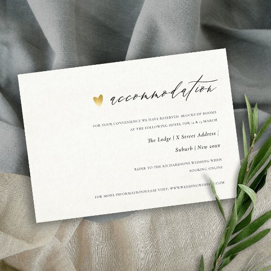 EENVOUDIGE ELEGANT KRAFT GOLD TYPOGRAPHY ACCOMMODA INFORMATIEKAARTJE