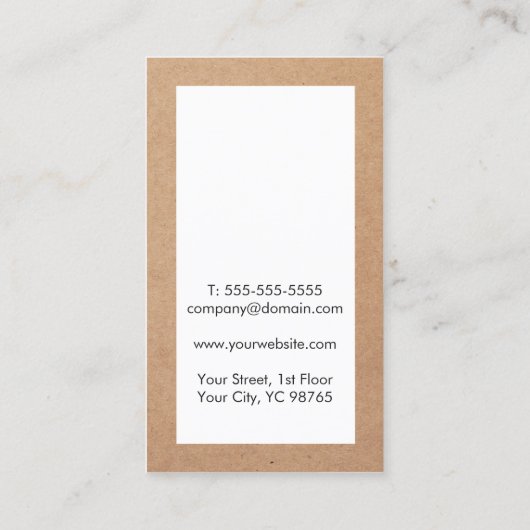 Eenvoudige Elegant Kraft Paper White Consultant Visitekaartje (Achterkant)
