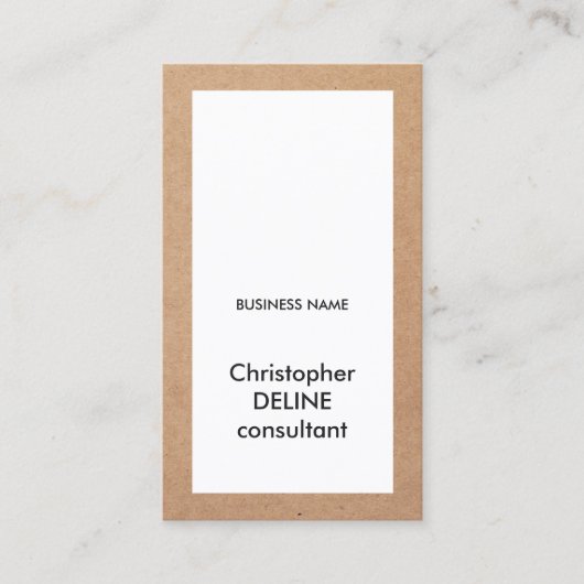 Eenvoudige Elegant Kraft Paper White Consultant Visitekaartje (Voorkant)