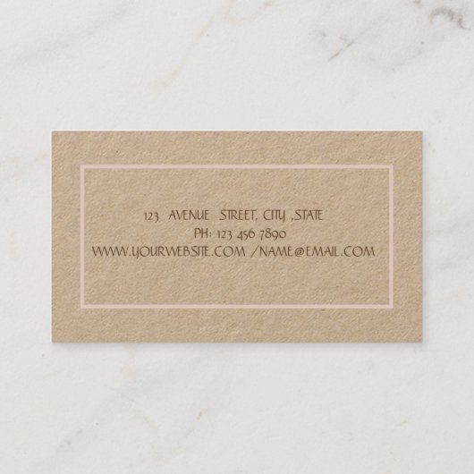 Eenvoudige Elegant Kraft Roos Gold Dot Visitekaartje (Achterkant)