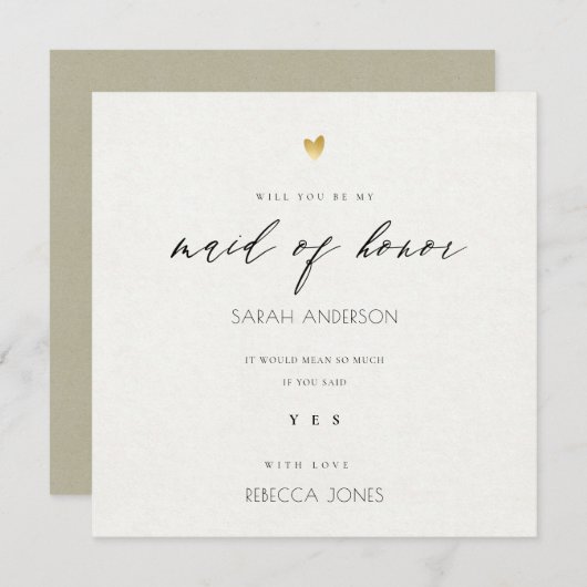 EENVOUDIGE ELEGANT KRAFT TYPOGRAPHY-dienstmeisje Kaart (Voorkant / Achterkant)