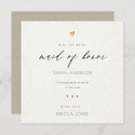 EENVOUDIGE ELEGANT KRAFT TYPOGRAPHY-dienstmeisje Kaart