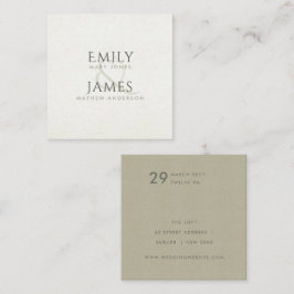 EENVOUDIGE ELEGANT KRAFT WHITE TYPOGRAPHY WEDDING VIERKANTE VISITEKAARTJE