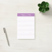 Eenvoudige Elegant Lavender Chic Lined Personated Post-it® Notes (Kantoor)