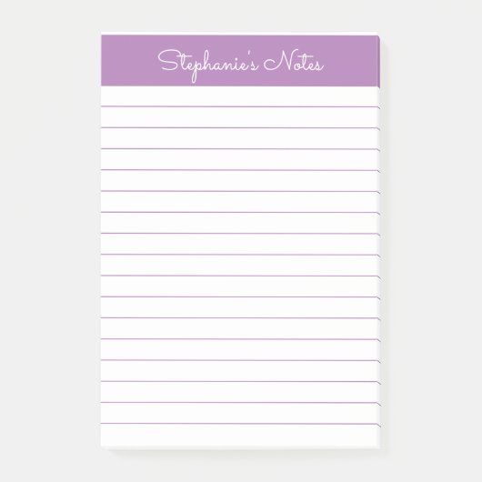 Eenvoudige Elegant Lavender Chic Lined Personated Post-it® Notes (Voorkant)