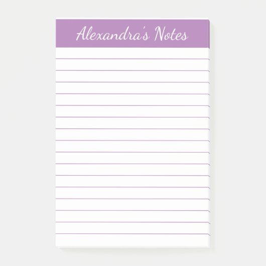 Eenvoudige Elegant Lavender Loned Personated Post-it® Notes (Voorkant)