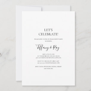 Eenvoudige Elegant Let's Celebrate Invitation Kaart