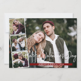 Eenvoudige Elegant Liefde Valentijnsdag paar 4 fot Feestdagenkaart