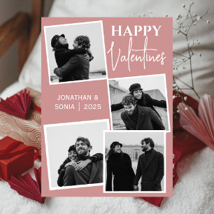 Eenvoudige Elegant Liefde Valentijnsdag paar 4 fot Feestdagenkaart