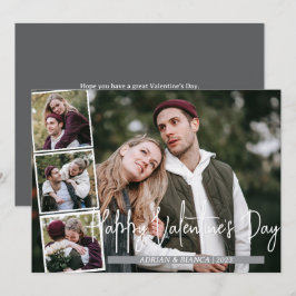 Eenvoudige Elegant Liefde Valentijnsdag paar 4 fot Feestdagenkaart