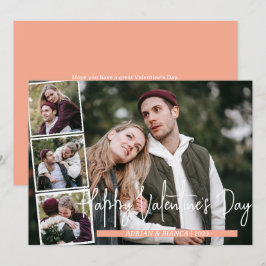 Eenvoudige Elegant Liefde Valentijnsdag paar 4 fot Feestdagenkaart