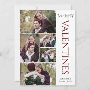 Eenvoudige Elegant Liefde Valentijnsdag paar 6 fot Feestdagenkaart