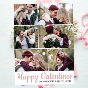 Eenvoudige Elegant Liefde Valentijnsdag paar 6 fot Feestdagenkaart