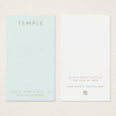 Eenvoudige Elegant Light Blue Earring Display Kaar Visitekaartje (Voorkant /achterkant)