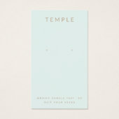 Eenvoudige Elegant Light Blue Earring Display Kaar Visitekaartje (Voorkant)