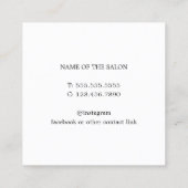 Eenvoudige Elegant Light Blue Grey Hair Stylist Vierkante Visitekaartje (Achterkant)