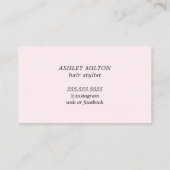 Eenvoudige Elegant Light Roos Beauty Appointcard Afsprakenkaartje (Achterkant)