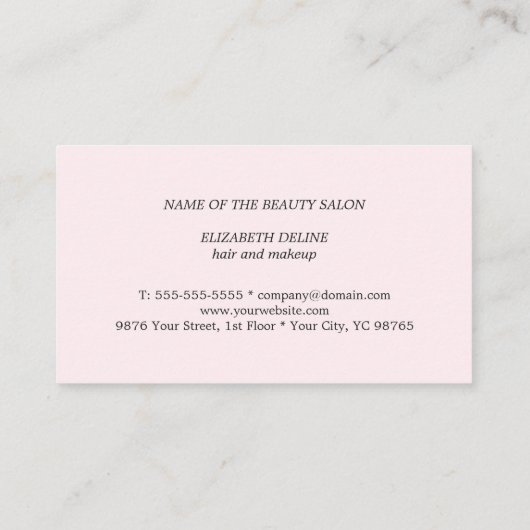 Eenvoudige Elegant Light Roos Beauty Appointcard Afsprakenkaartje (Achterkant)