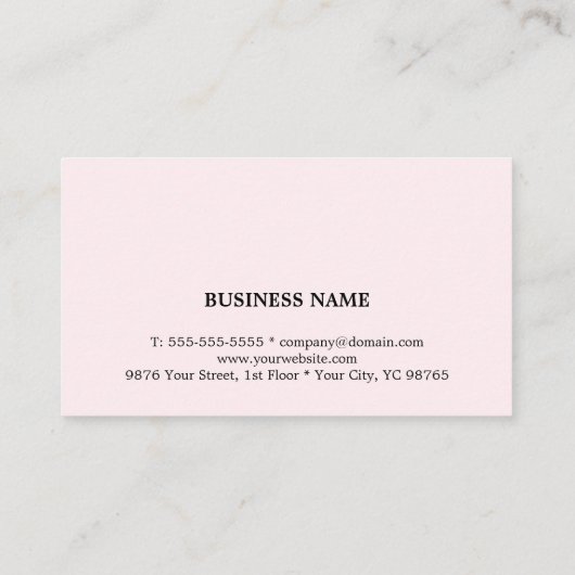 Eenvoudige Elegant Light Roos Beauty Appointcard Afsprakenkaartje (Achterkant)