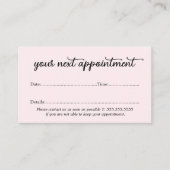 Eenvoudige Elegant Light Roos Beauty Appointcard Afsprakenkaartje (Voorkant)