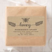 Eenvoudige elegant linnen calligrafie honig etiket (Insitu)